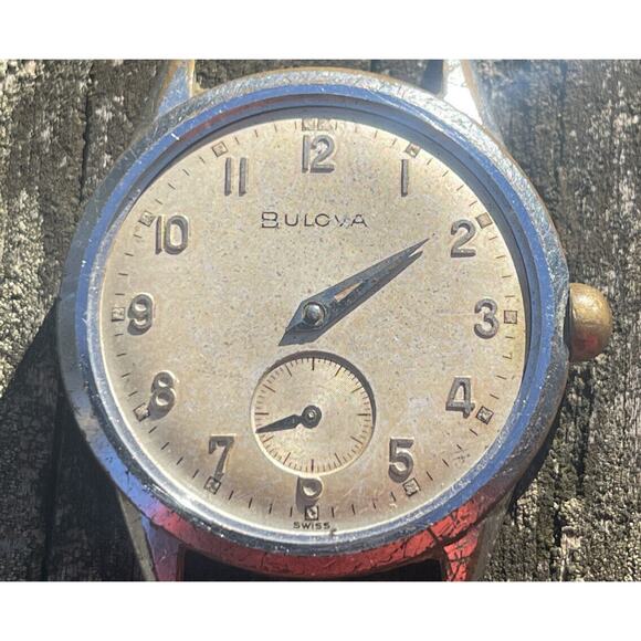 Vtg 1960s Bulova Watch Manual Wind Mechanical Shock Water Anti Magnetic Parts - Picture 6 of 6
